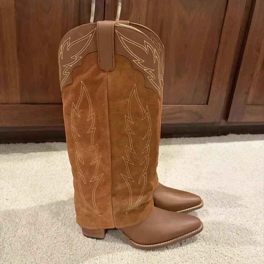 Try On/demo Dingo Women's Wild Fire Western Boots Brown Size 9 Dl2280 Cowboy